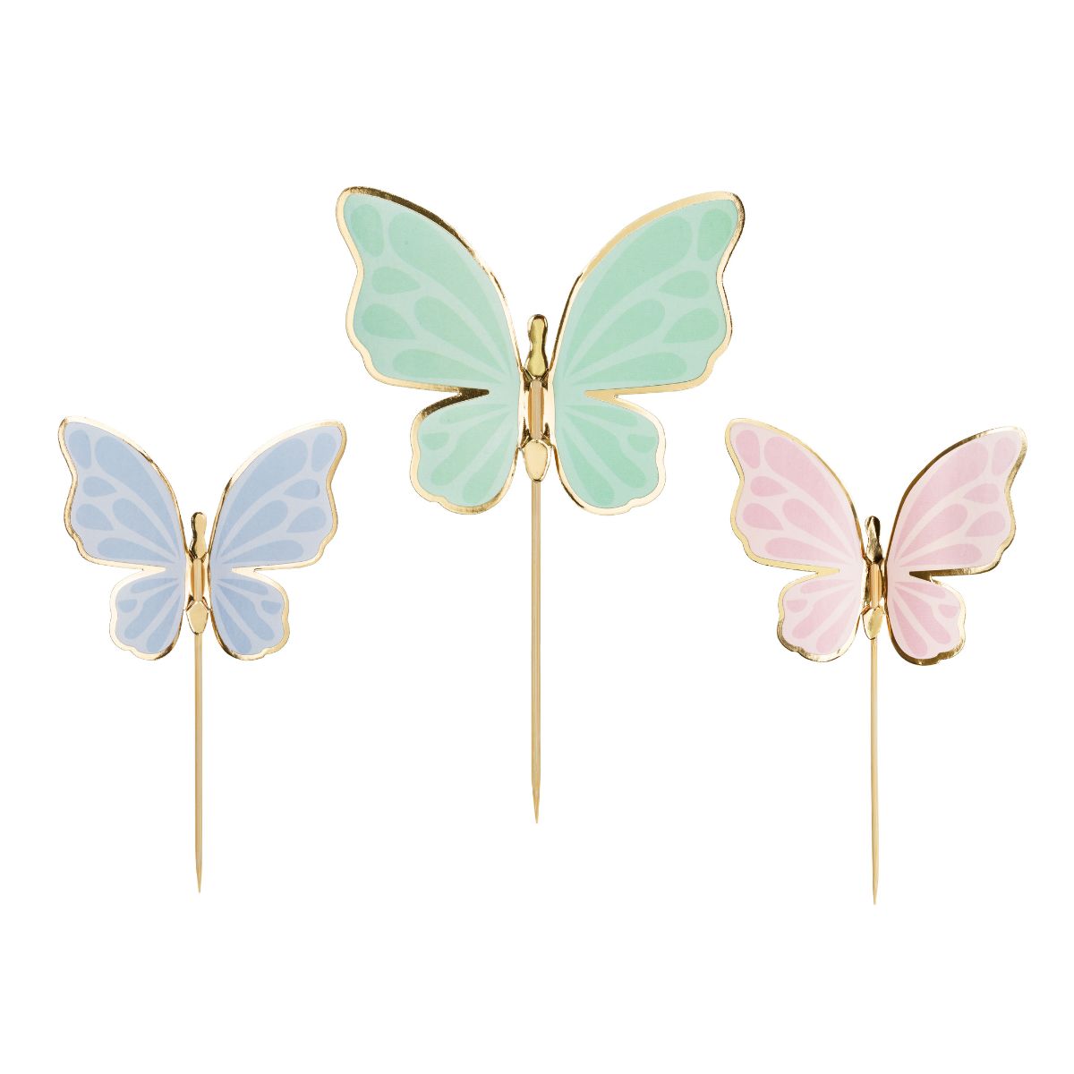 PartyDeco Cake Toppers Butterflies 9 x 6,5 cm