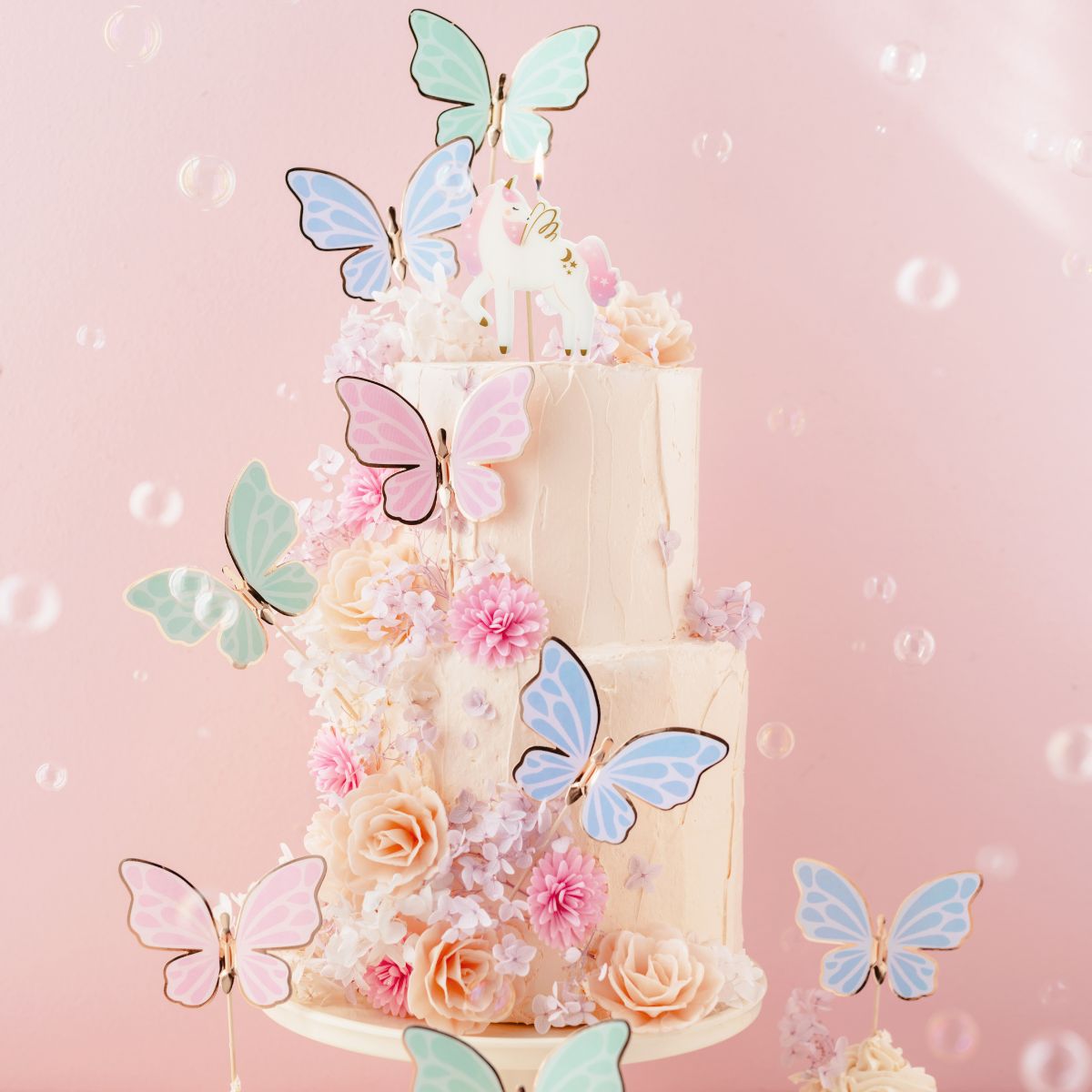 PartyDeco Cake Toppers Butterflies 9 x 6,5 cm