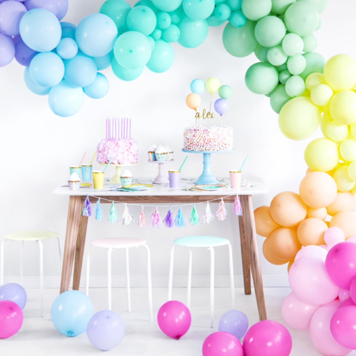 PartyDeco Strong Balloons 12 cm Pastel Mix pk/100