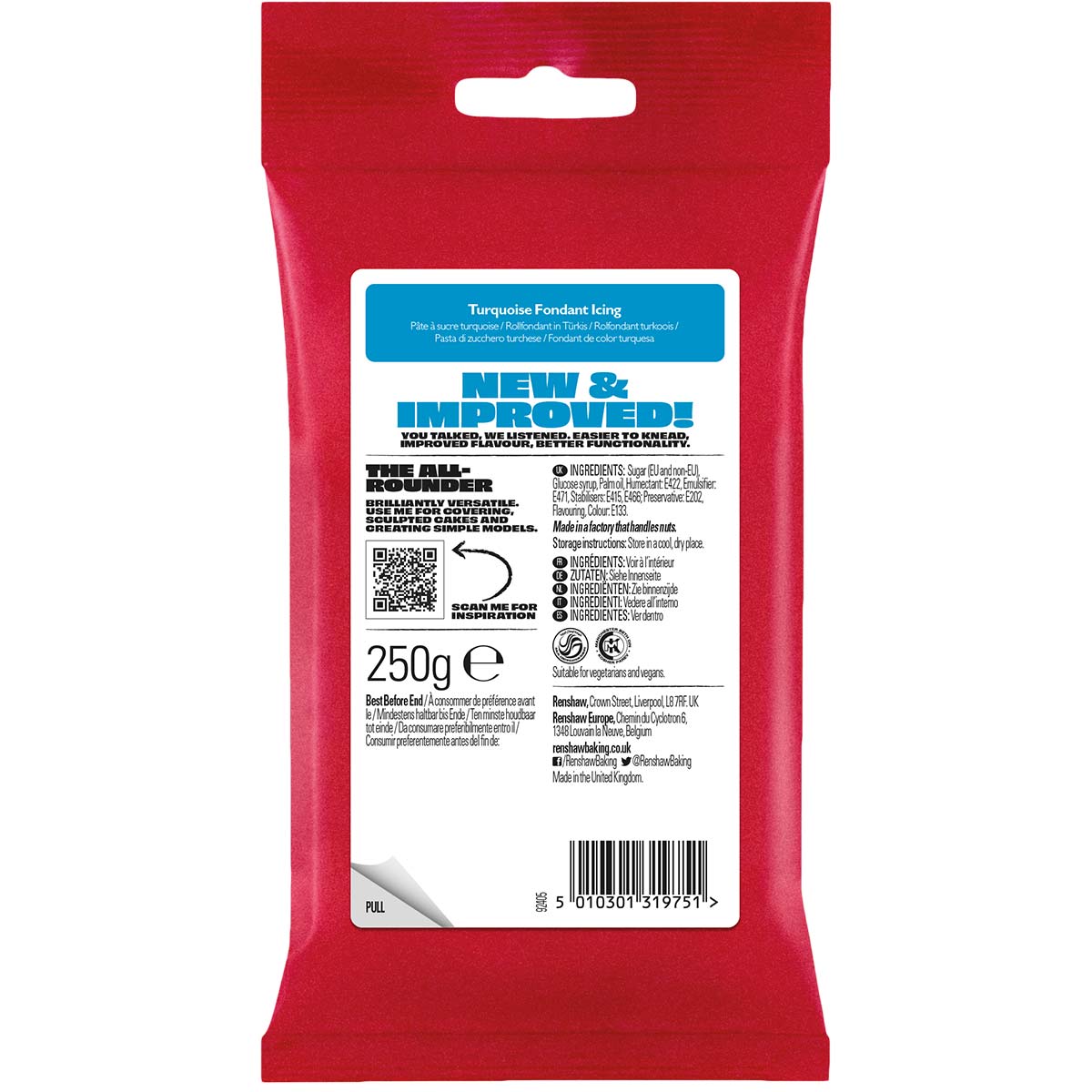 Renshaw Fondant Icing Turquoise 250g