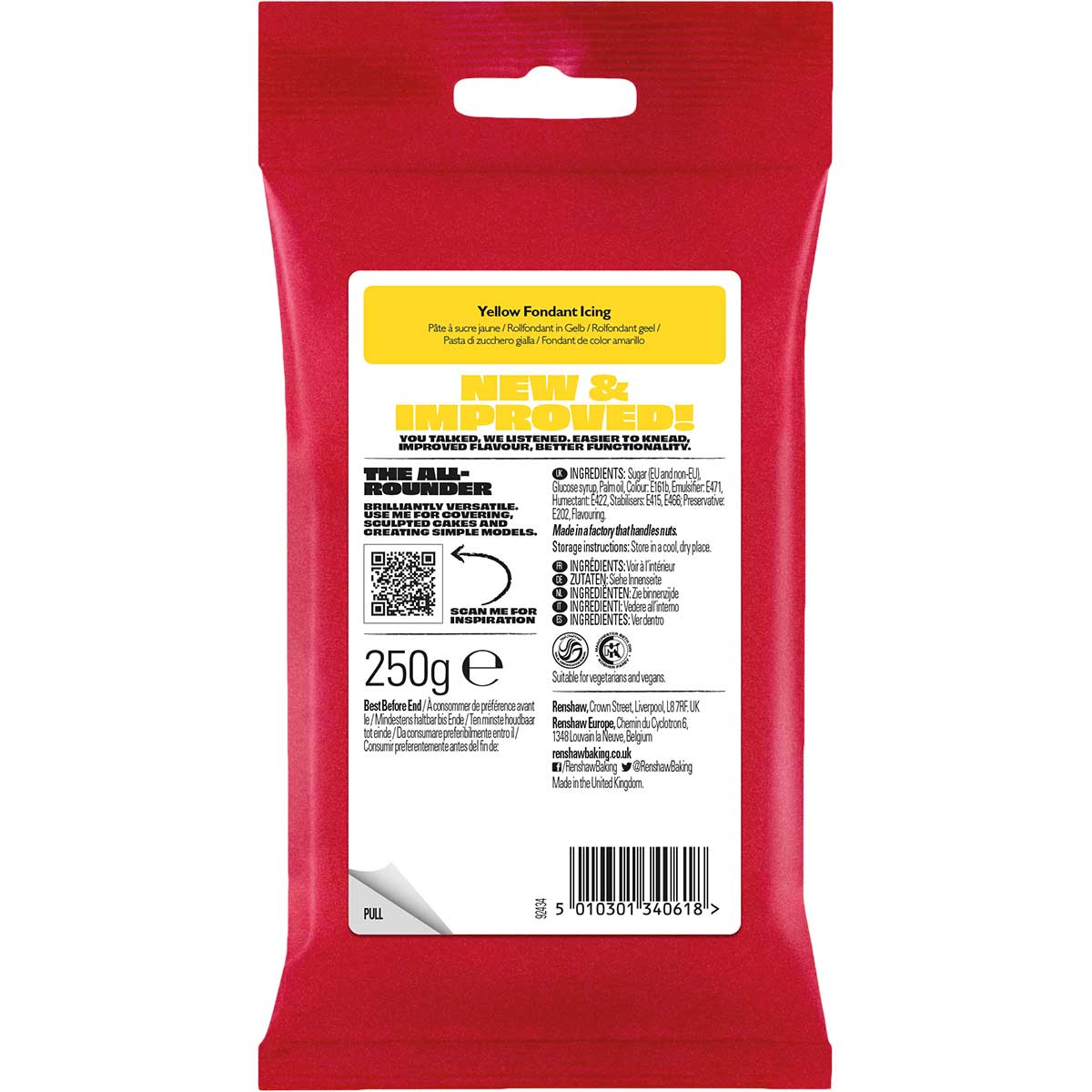 Renshaw Fondant Icing Yellow 250g