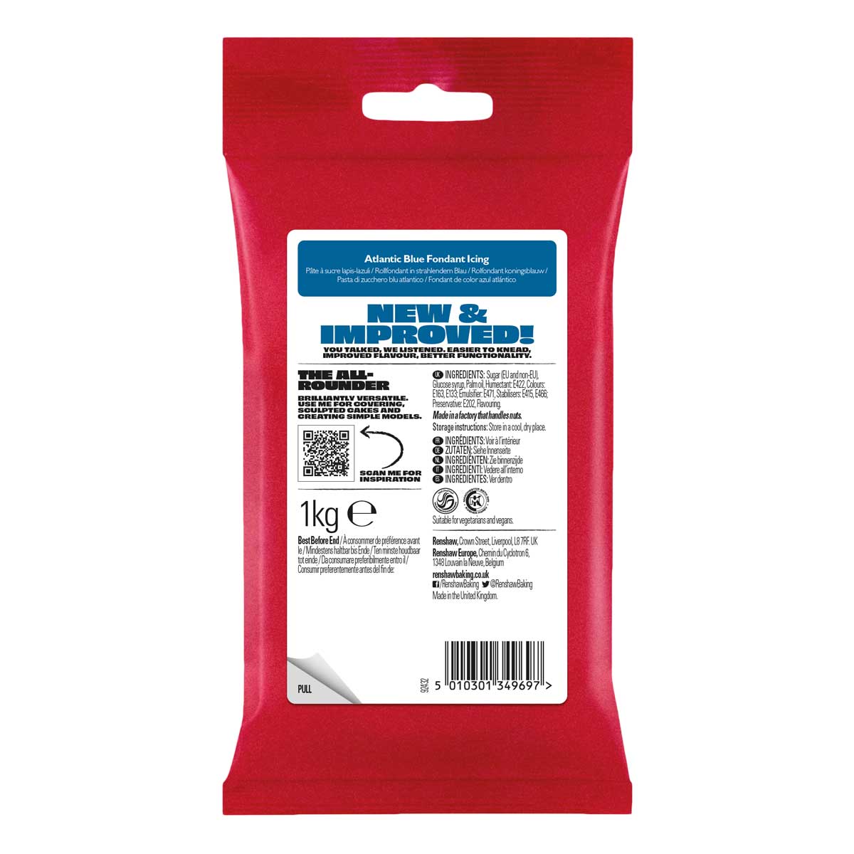 Renshaw Fondant Icing Atlantic Blue 1kg