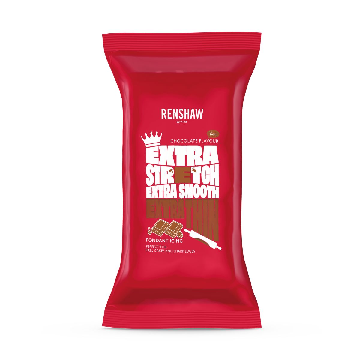 Renshaw Extra Fondant 1kg - Chocolate Brown