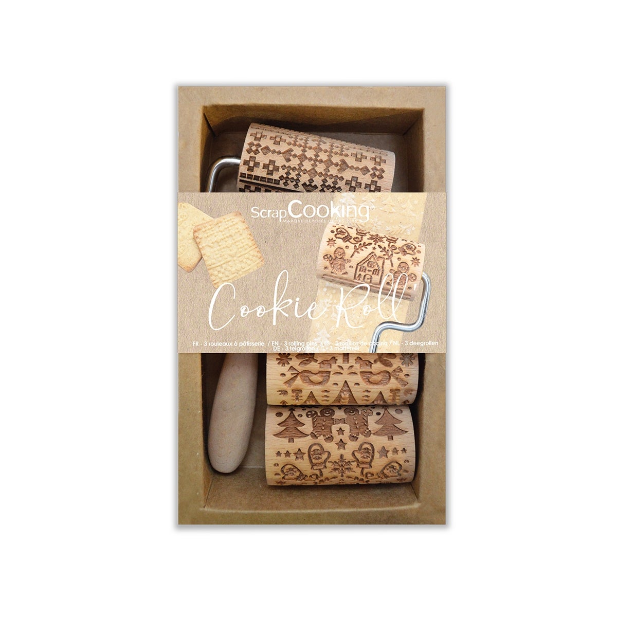 Scrapcooking Mini Wooden Christmas Cookie Roll Set/3