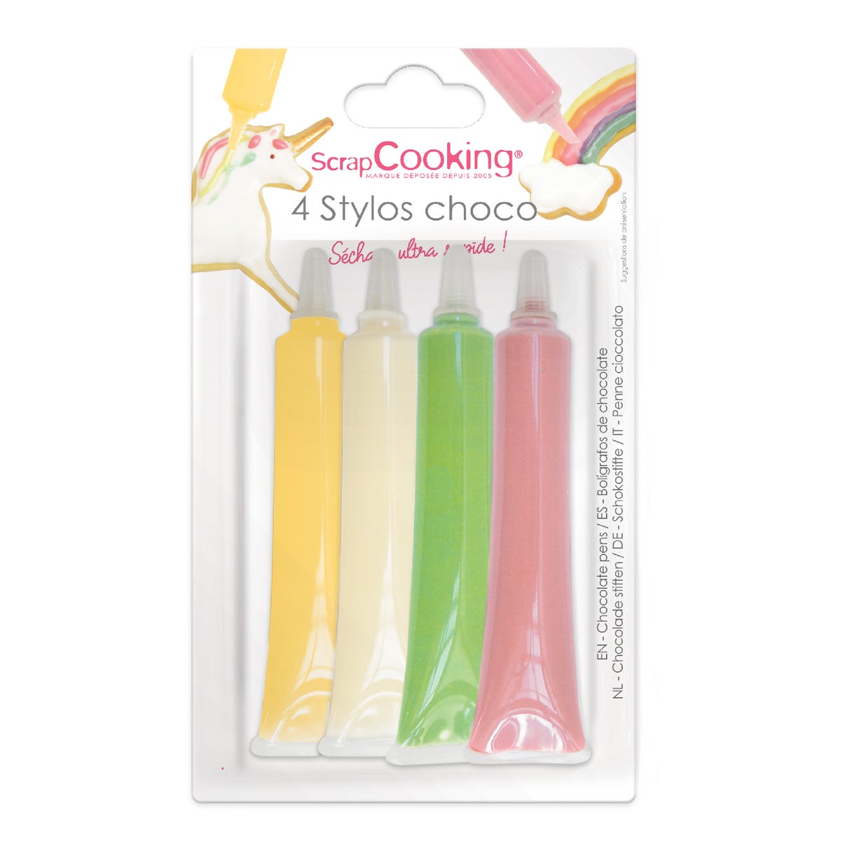 ScrapCooking Choco Pens Pink/Green/Yellow/White Set/4