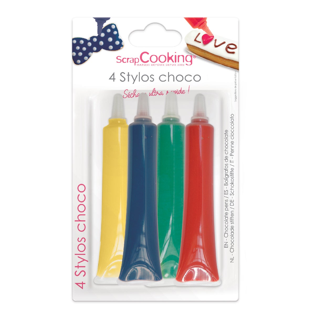 ScrapCooking Choco Pens Red/Blue/Yellow/Green Set/4