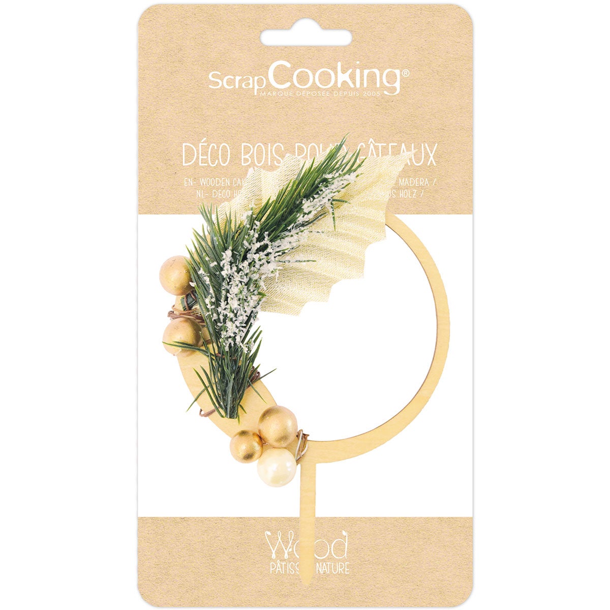 ScrapCooking Wooden cake topper Christmas wreath