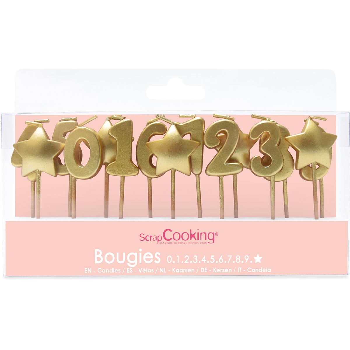 Scrapcooking Golden Candles pk/15 1 2 3 stars
