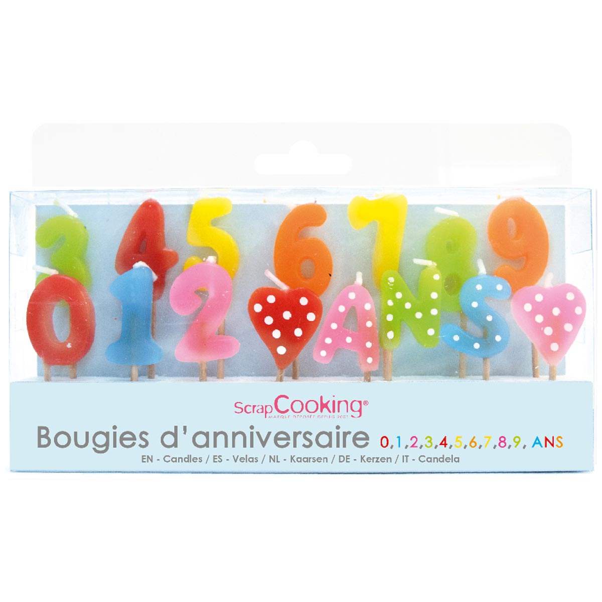 Scrapcooking Coloured Candles pk/15 1 2 3 years-old