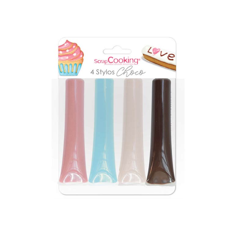 Scrap Cooking Choc Deco Pens (white, pink, blue, choc) pk/4