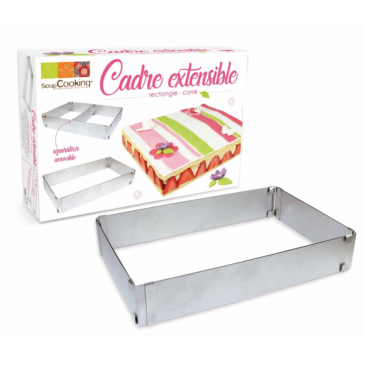 Scrapcooking Adjustable Baking Frame S/S 27-52cmx18-34cm