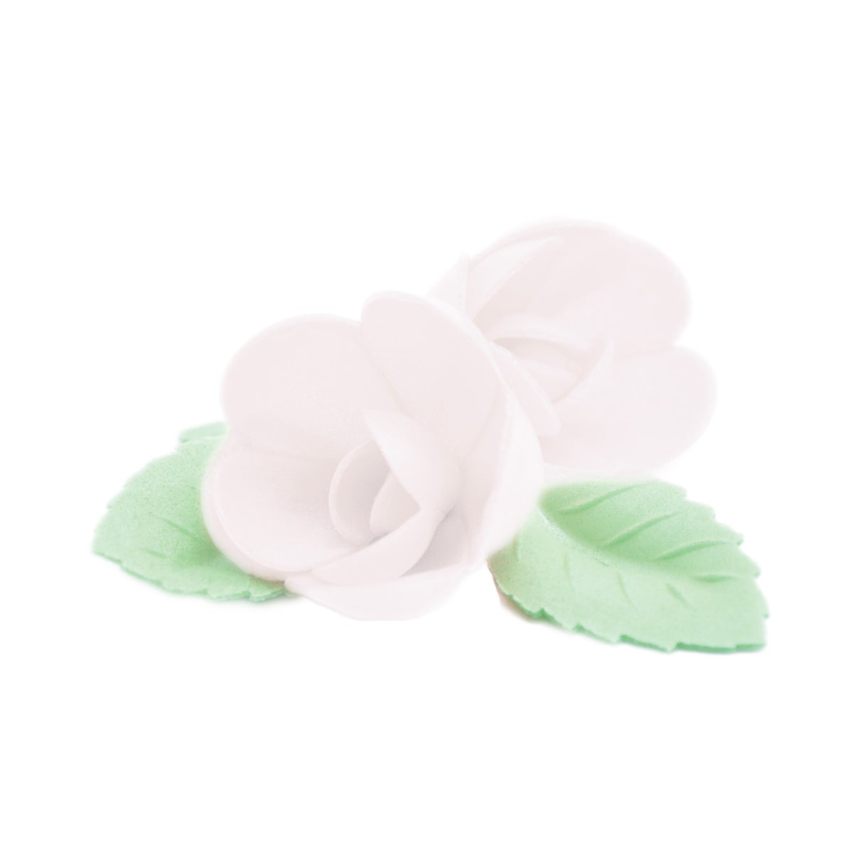 Scrapcooking Wafer Decoration White Rose & Leaf Set/10