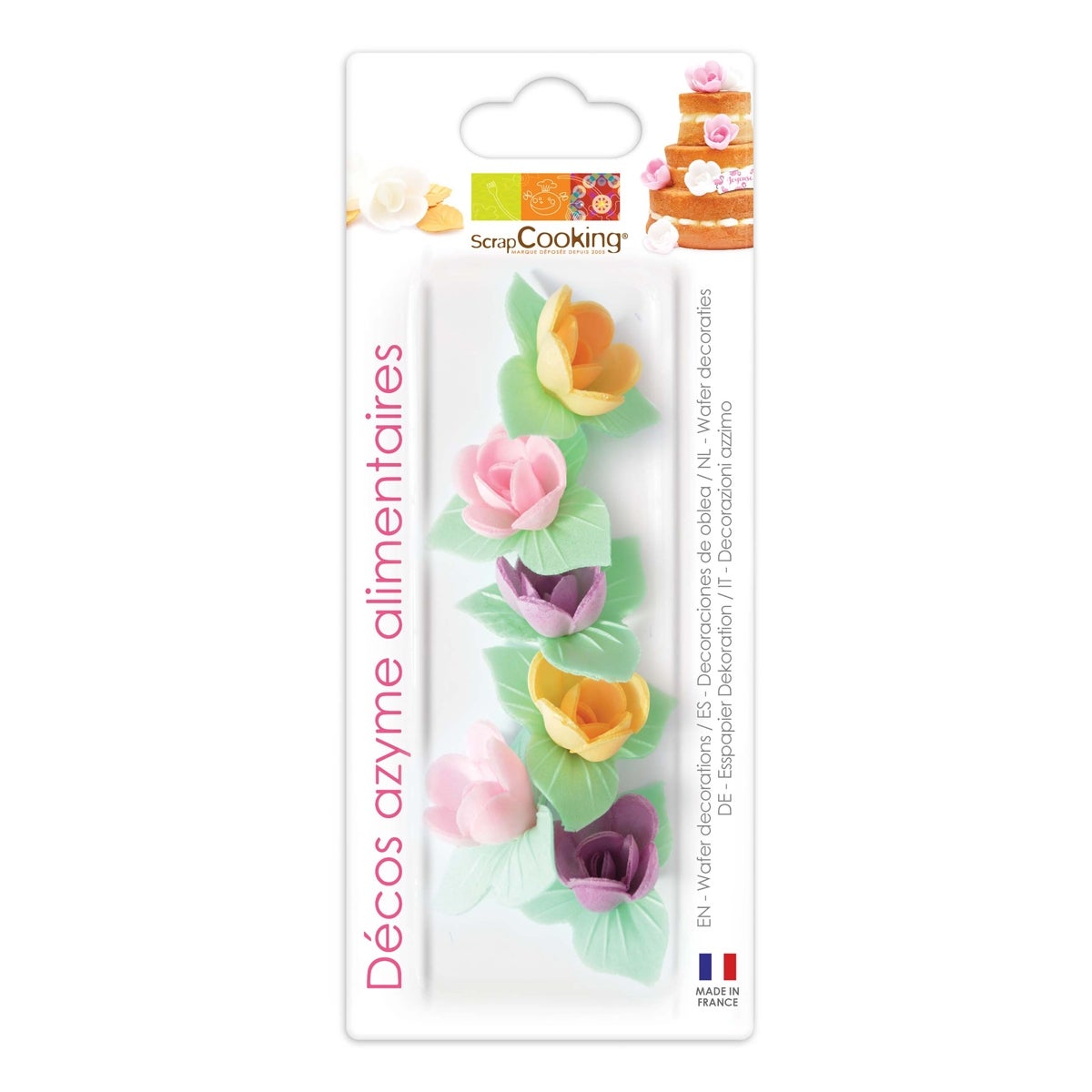 Scrapcooking Wafer Decoration Mini Rose & Leaf Set/6