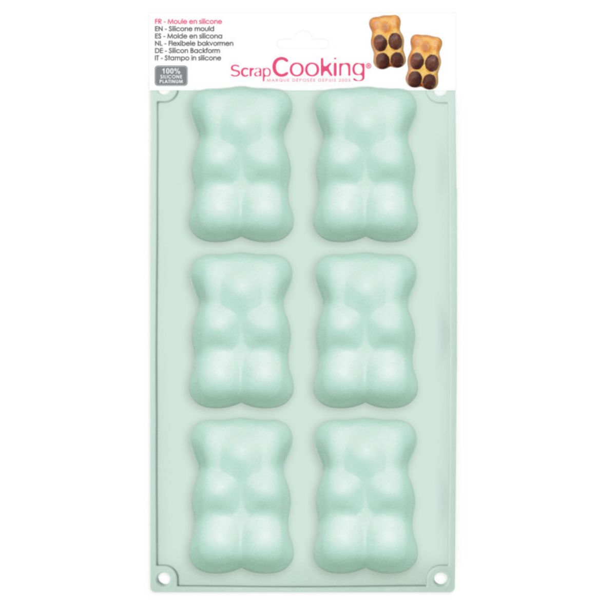 ScrapCooking Silicone Mould Teddy Bears 6 Cavities