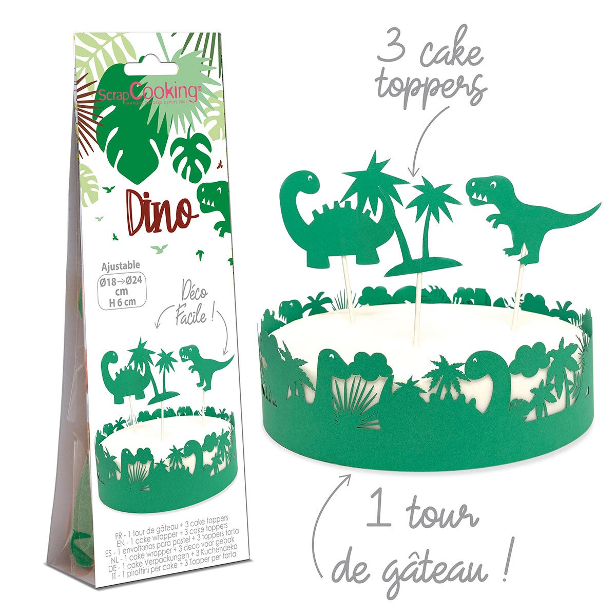 ScrapCooking Cake Wrapper & Topper Dino