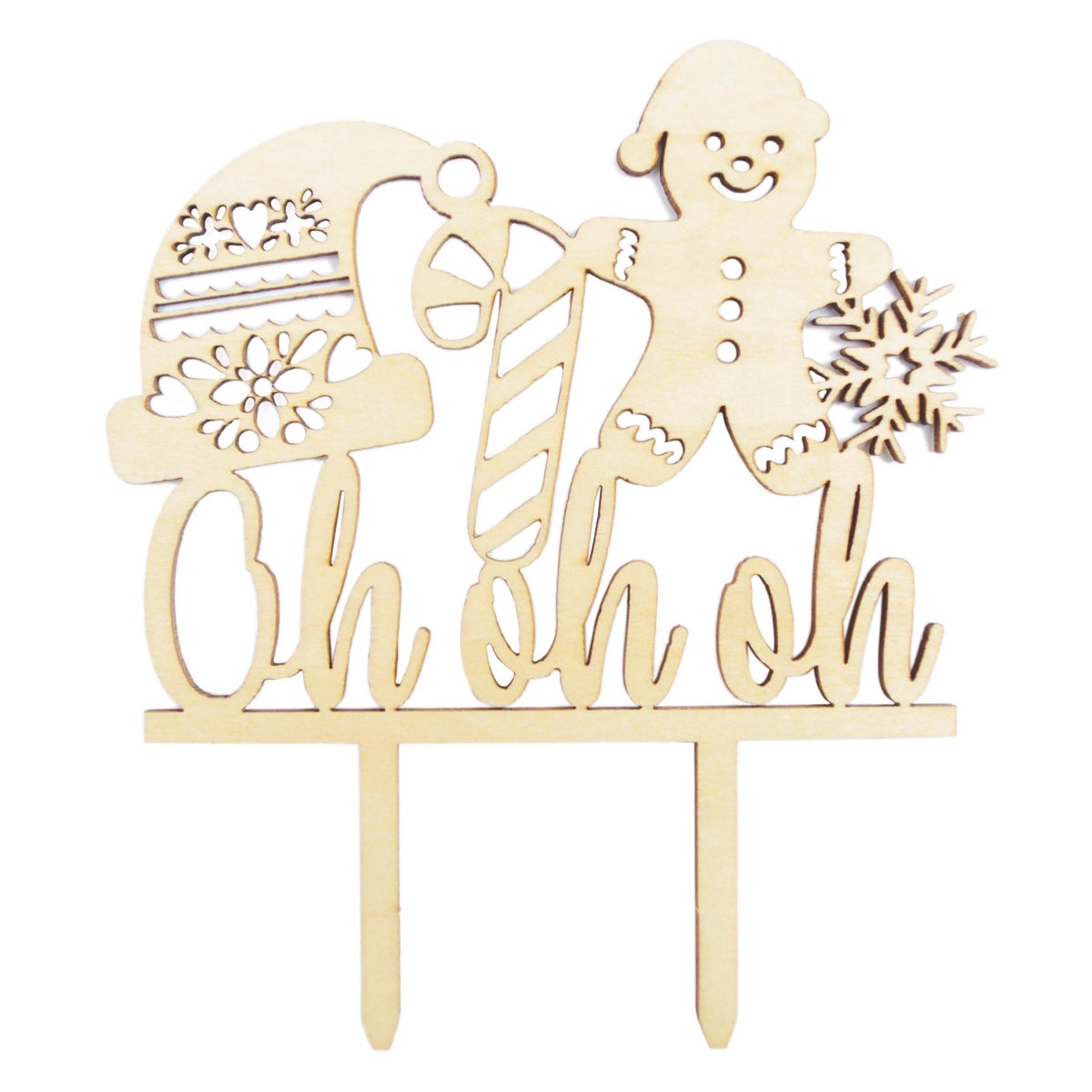Scrapcooking Cake Topper Wood Oh Oh Oh