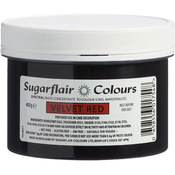 Sugarflair Paste Colour VELVET RED, 400 g