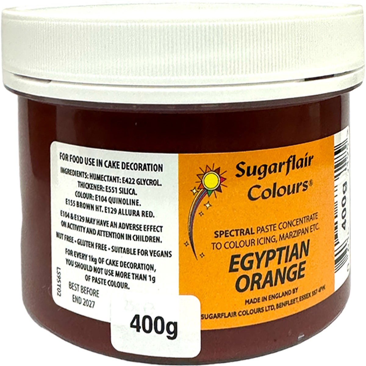 Sugarflair Paste Colour EGYPTIAN ORANGE 400 g