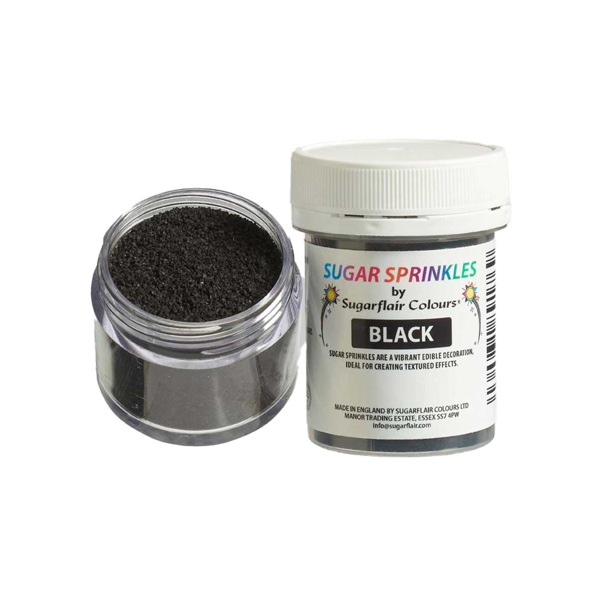 Sugarflair Sugar Sprinkles Black - 40g