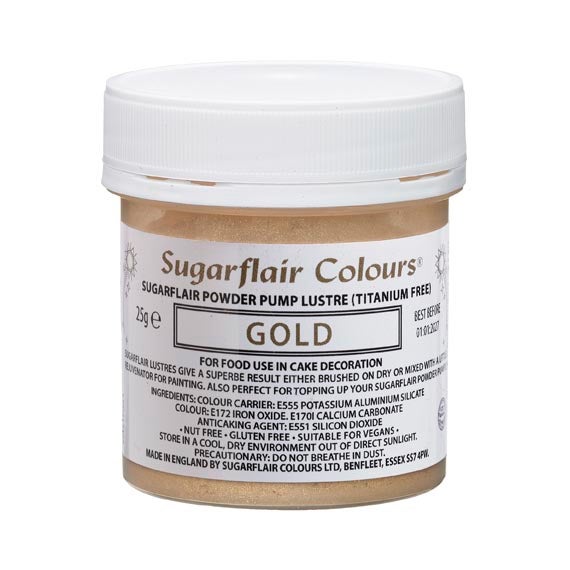 Sugarflair Pump Refill -Gold- E171 Free 25g