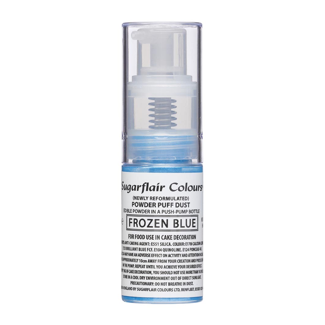 Sugarflair Pump Spray Powder Puff Dust -Frozen Blue-