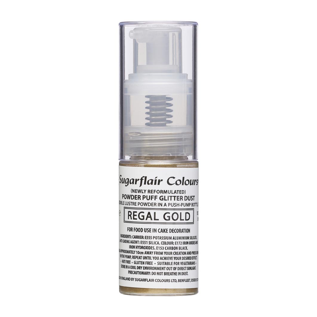 Sugarflair Pump Spray Glitter Dust -Regal Gold-