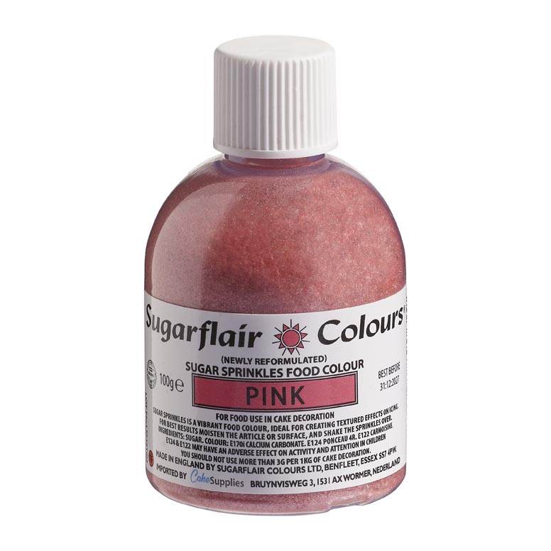 Sugarflair Sugar Sprinkles -Pink- 100g