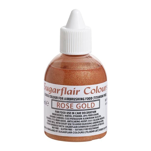 Sugarflair Airbrush Colouring Rose Gold - E171 Free 60ml