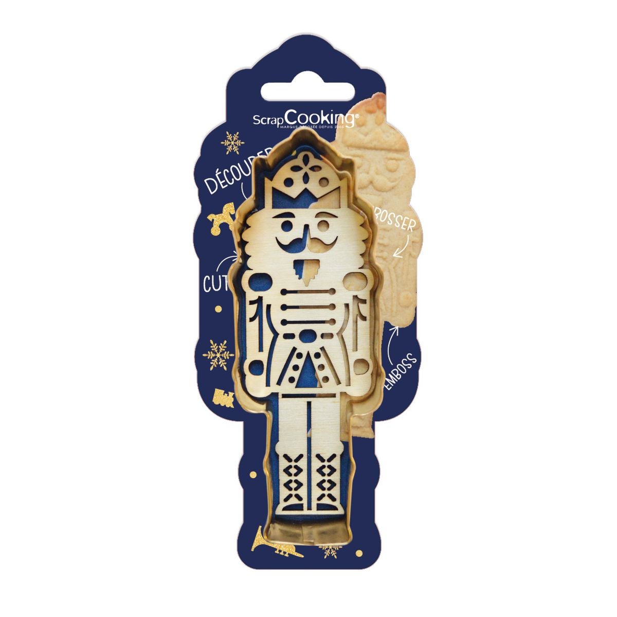 Scrapcooking Cookie Cutter & Wooden Embosser - Nutcracker