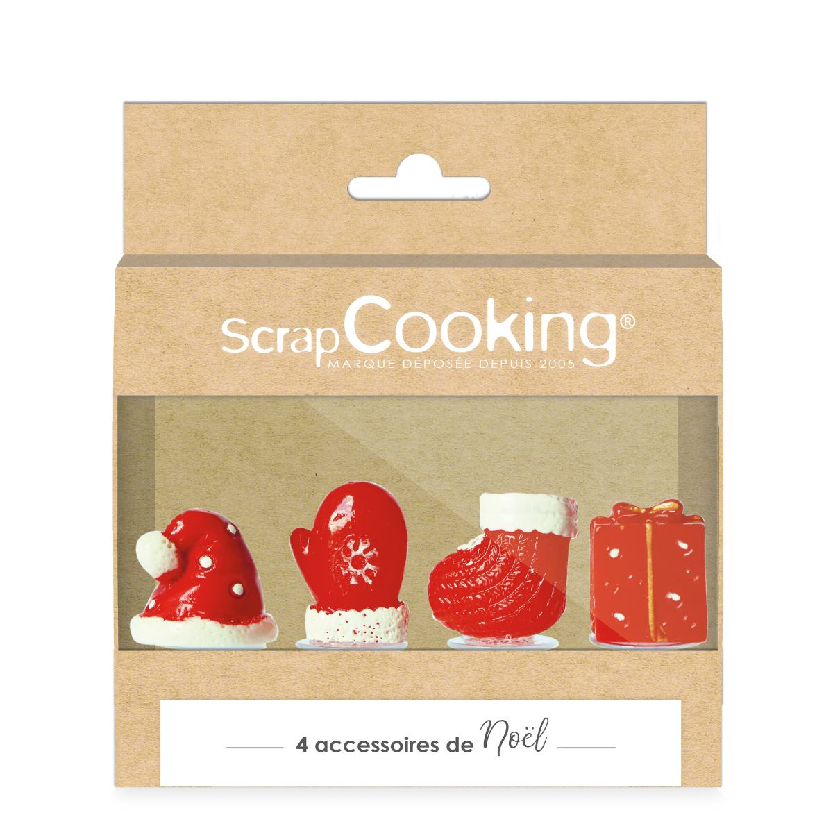 Scrapcooking Christmas Plastic Cake Toppers set/4