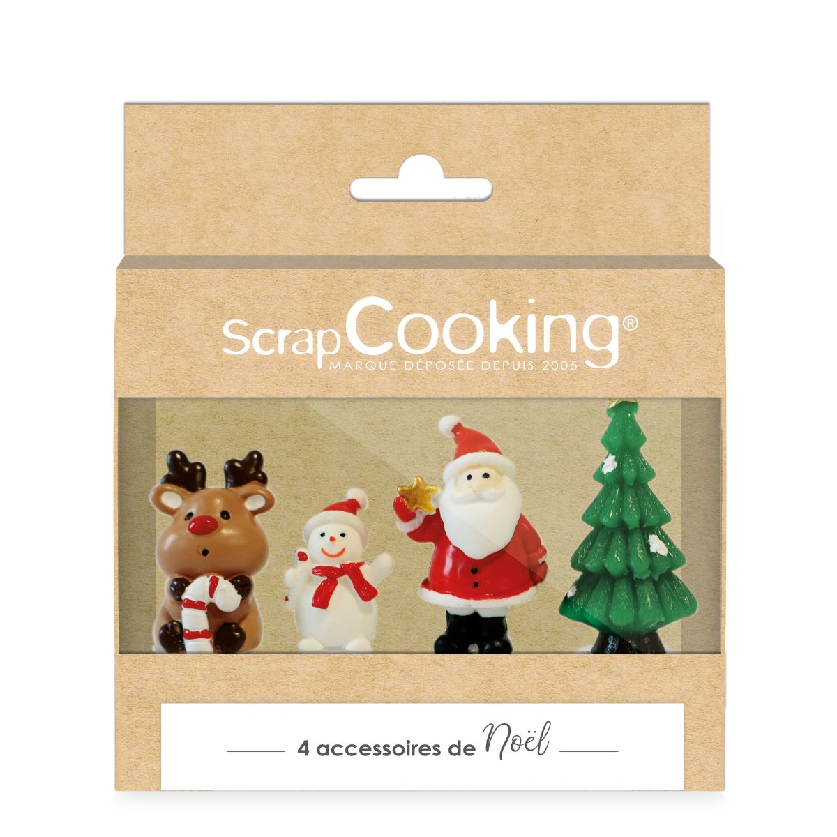 Scrapcooking Sweet Xmas Plastic Cake Toppers set/4