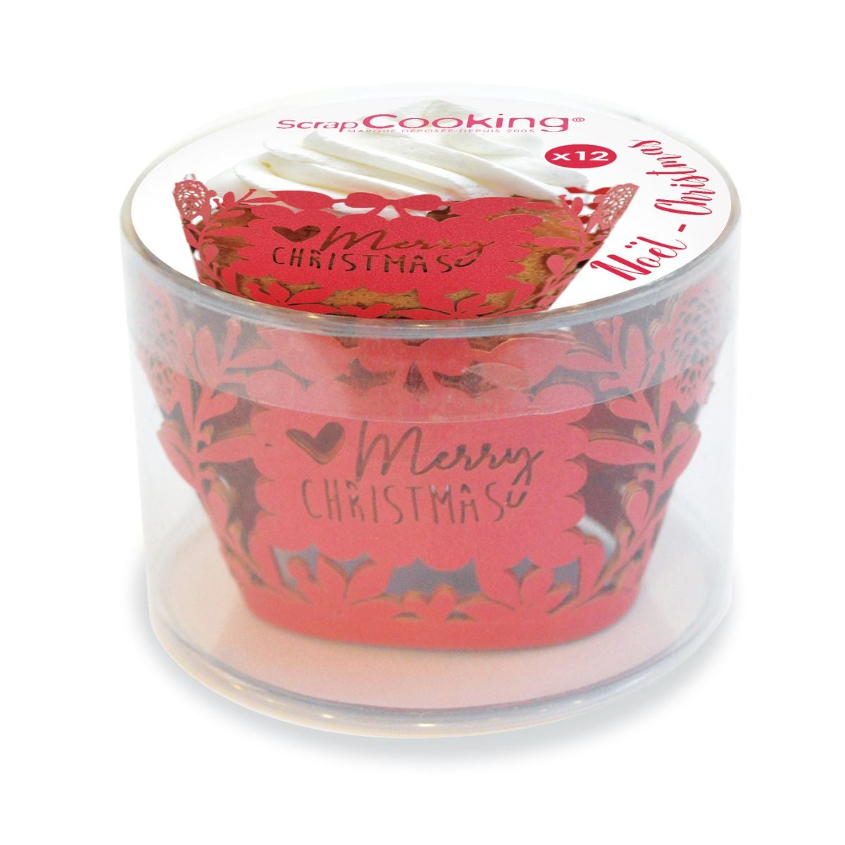 Scrapcooking Cupcake Wraps - Christmas pk/12