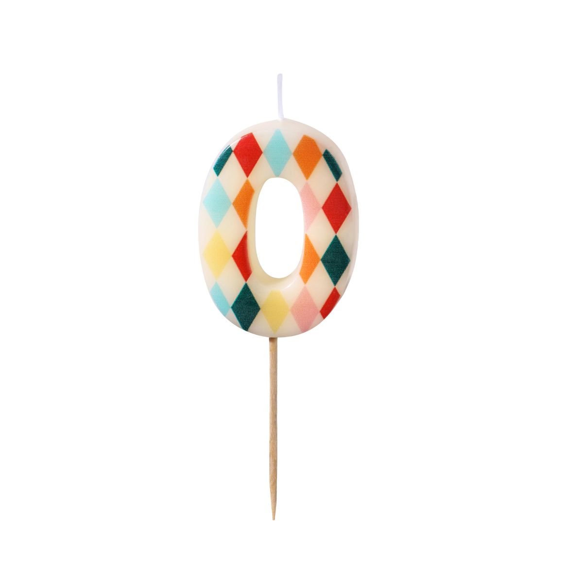 PartyDeco Number Candle 0 Rhombus 5,5 cm