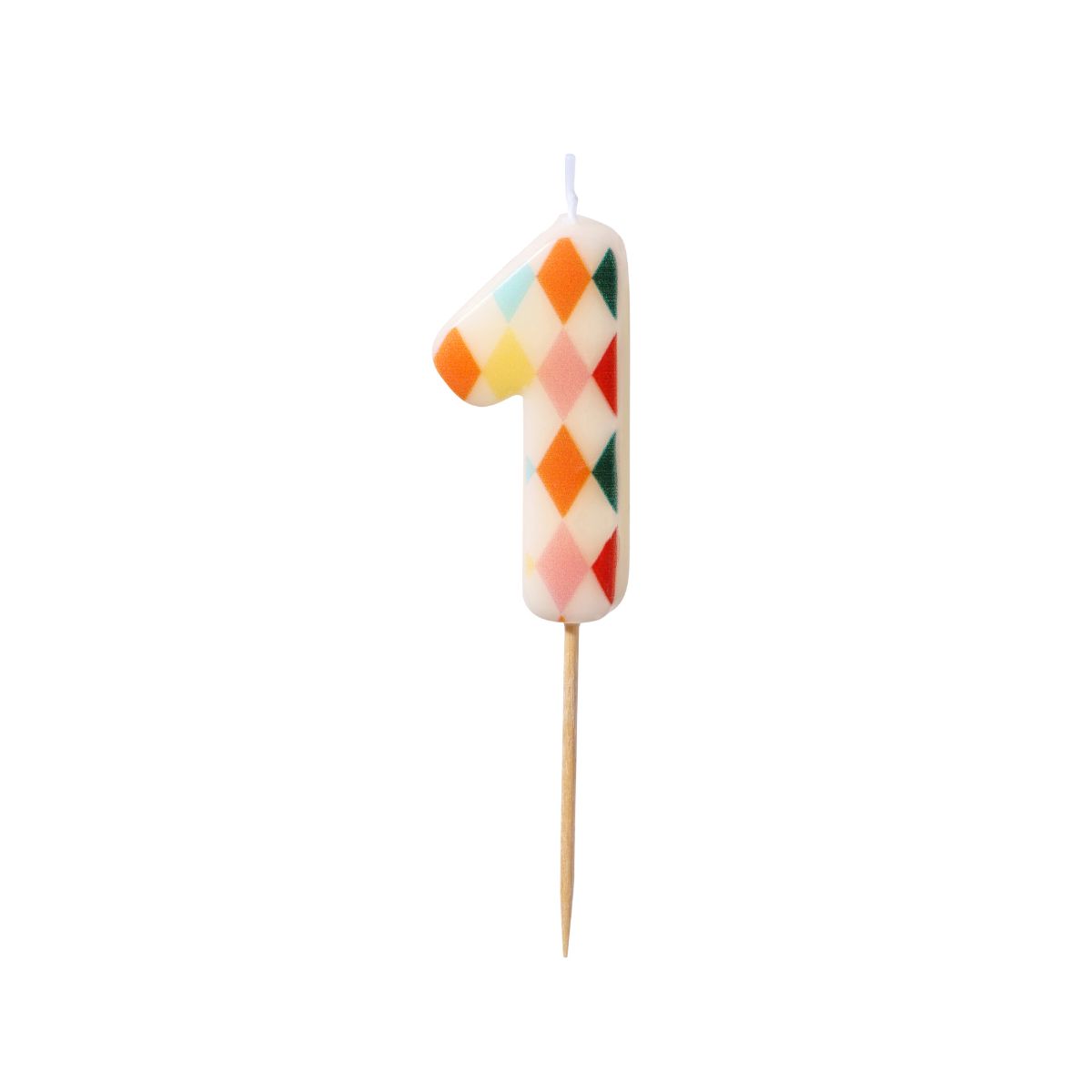 PartyDeco Number Candle 1 Rhombus 5,5 cm