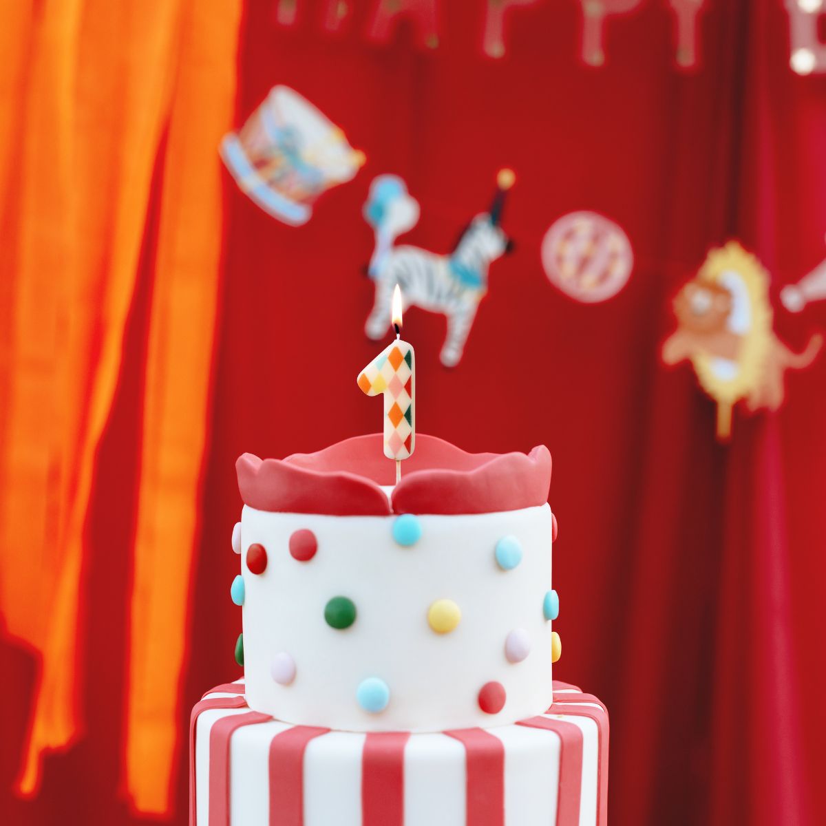 PartyDeco Number Candle 1 Rhombus 5,5 cm