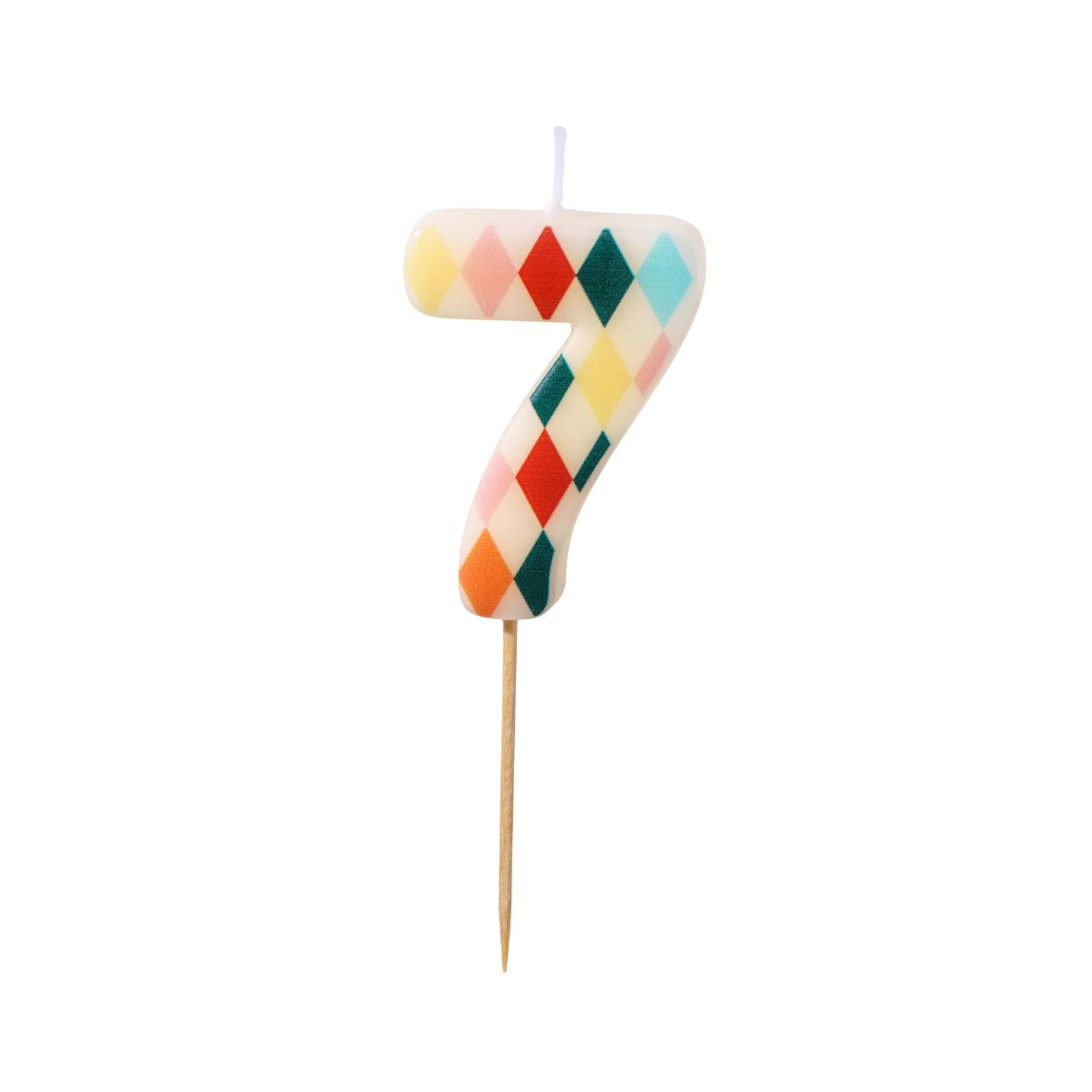 PartyDeco Number Candle 7 Rhombus 5,5 cm