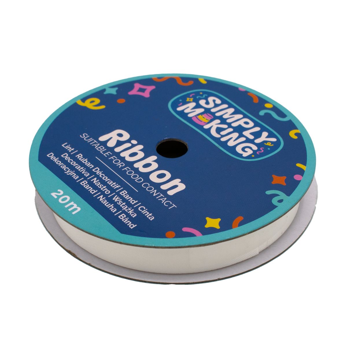 Simply Making Cake Ribbon Bridal White 12 mm x 20 m