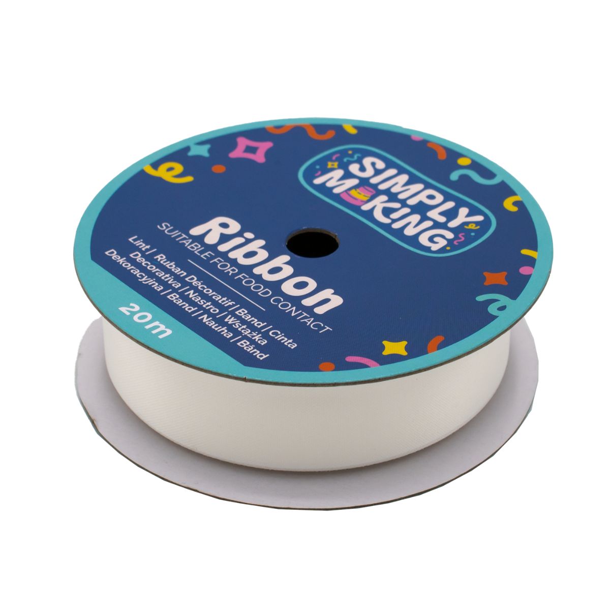 Simply Making Cake Ribbon Bridal White 24 mm x 20 m