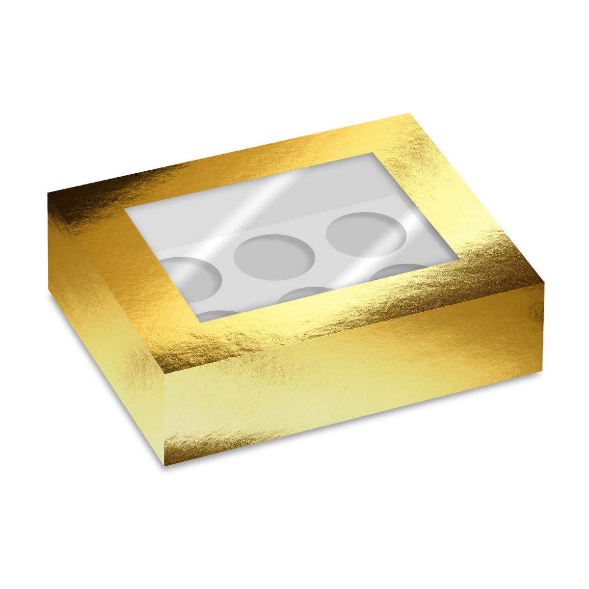 Simply Making Cupcake Box Window Gold Metallic 6 pk/2