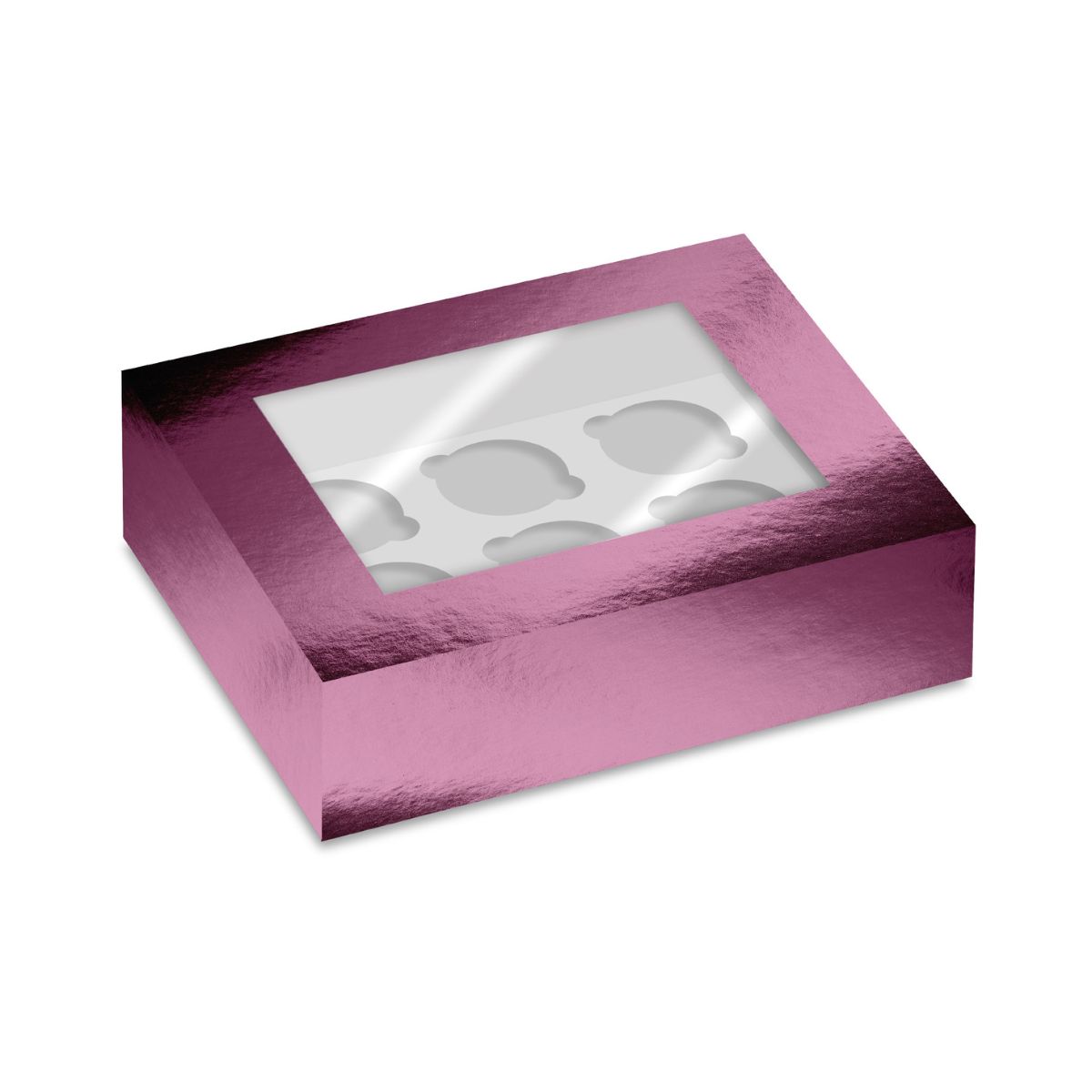 Simply Making Cupcake Box Window Pink Metallic 6 pk/2