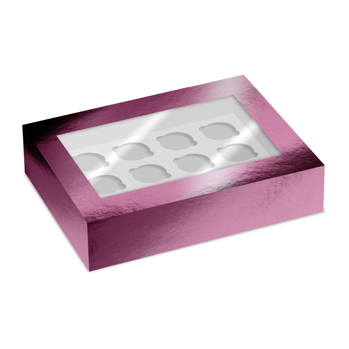 Simply Making Cupcake Box Window Pink Metallic 12 pk/2