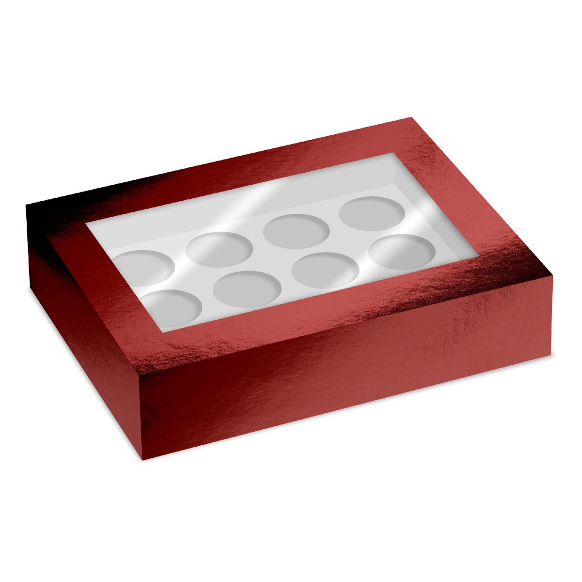 Simply Making Cupcake Box Window Red Metallic 12 pk/2