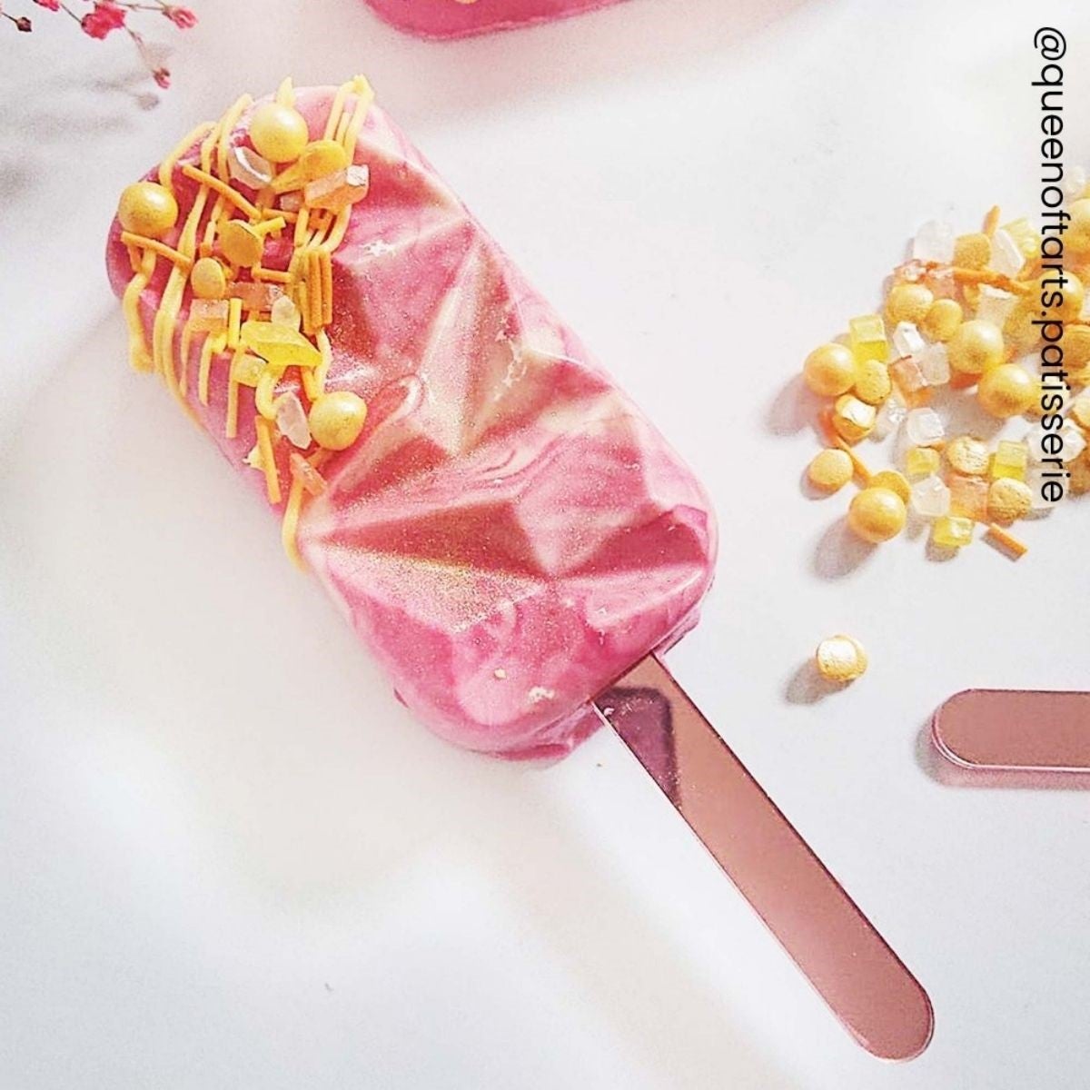 Simply Making Cakesicle Sticks pk/10 - Mirror Rose Gold - 76 mm