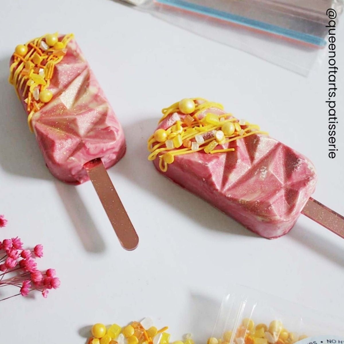Simply Making Cakesicle Sticks pk/10 - Mirror Rose Gold - 76 mm