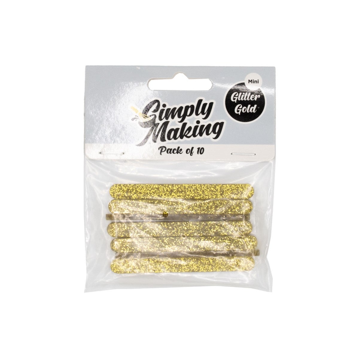 Simply Making Cakesicle Sticks pk/10 - Gold Glitter Mini