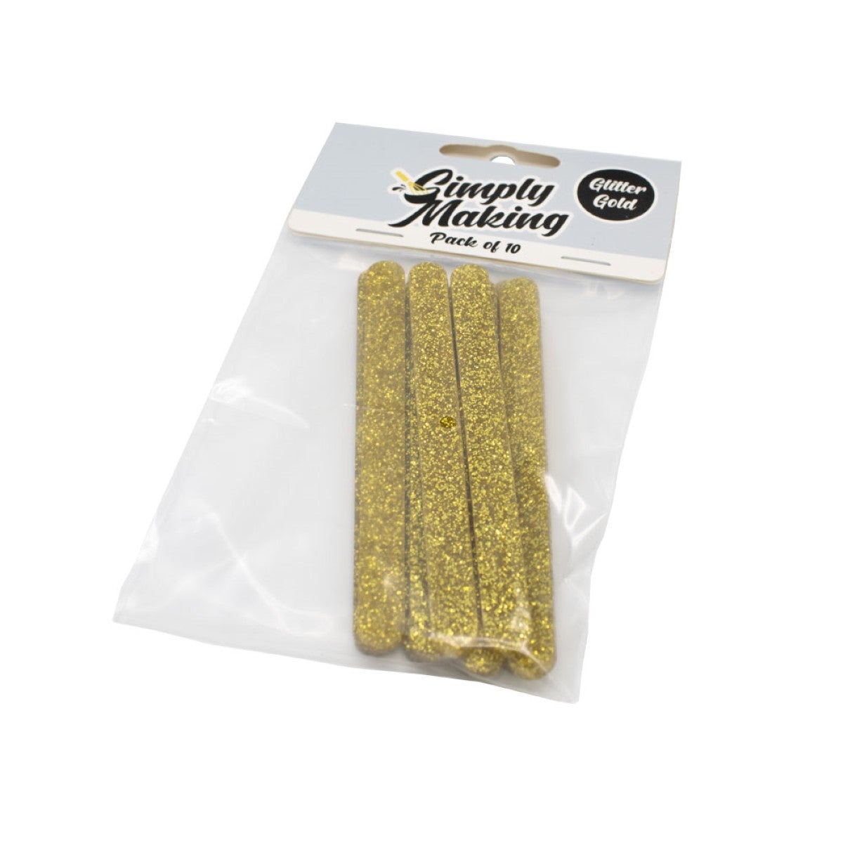 Simply Making Cakesicle Sticks pk/10 - Gold Glitter Standard