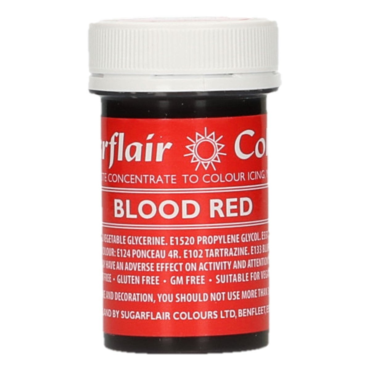 Sugarflair Paste Colour Blood Red 25g