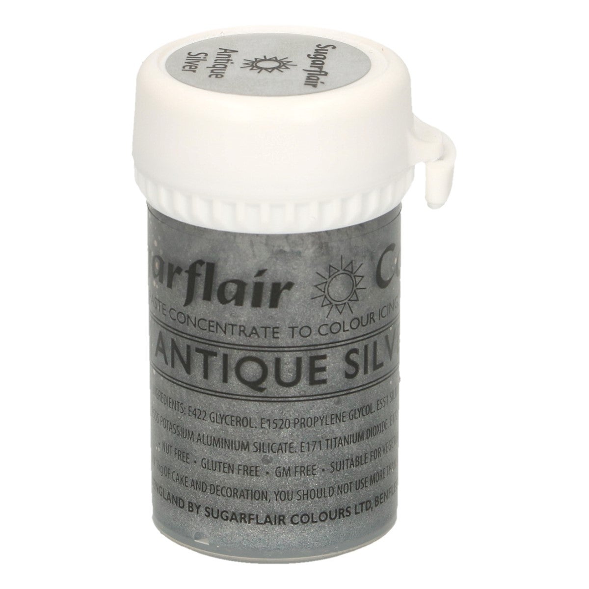 Sugarflair Paste Colour Satin ANTIQUE SILVER 25g