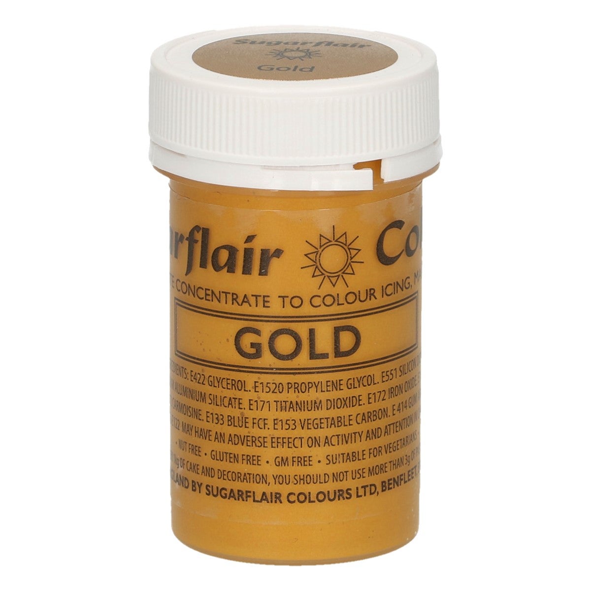 Sugarflair Paste Colour Satin GOLD 25g