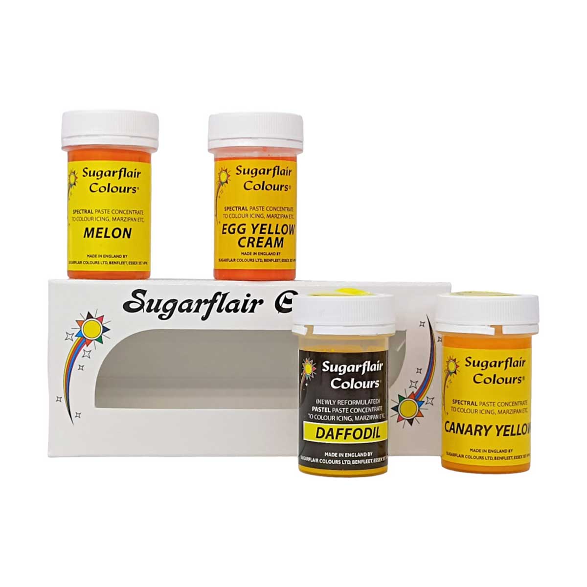 Sugarflair Paste Colour Mixed Yellow Set/4